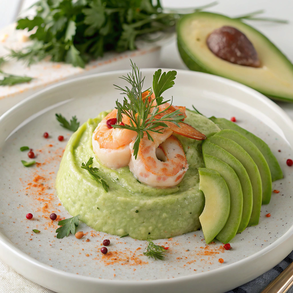 Mousse d’avocat et crevettes