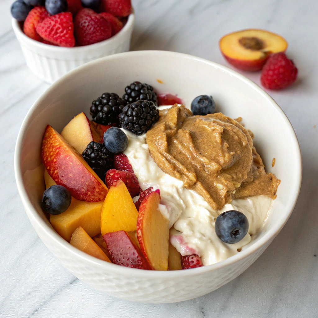 Découvrez le Skyr aux fruits et beurre d'amandes : Un délice sain et gourmand
